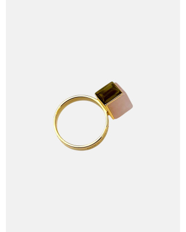 ANILLO CÚBICO CUARZO ROSA