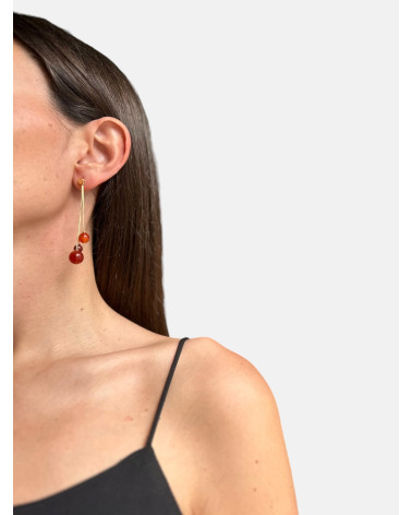 PENDIENTES ÁGATA CARNEOLA