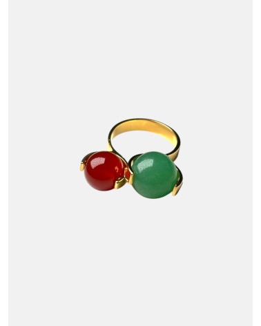 ANILLO DOBLE AVENTURINA ÁGATA
