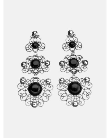 PENDIENTES ADEREZO TRIPLE AZABACHE