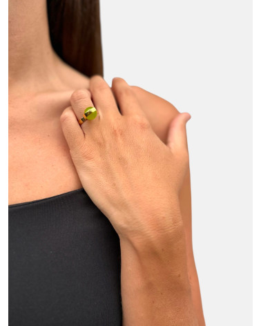 ANILLO ESFERA ÁGATA VERDE