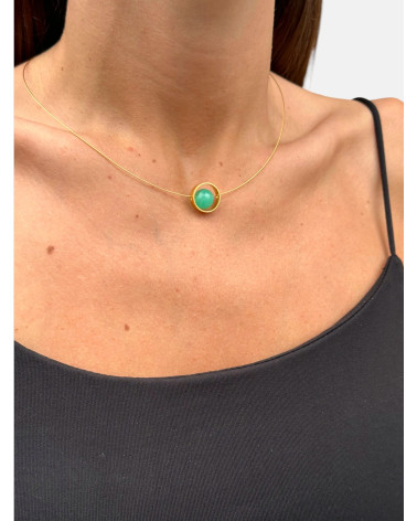 COLLAR DUA PEQUEÑO ÁGATA VERDE