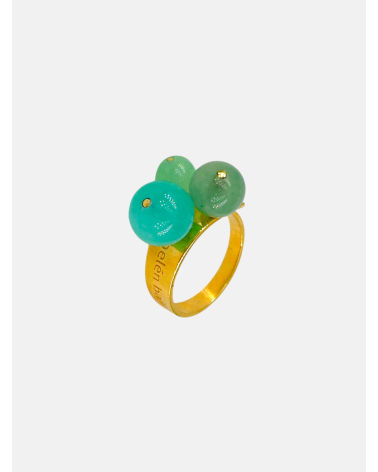 ANILLO TRIPLE ÁGATA VERDE