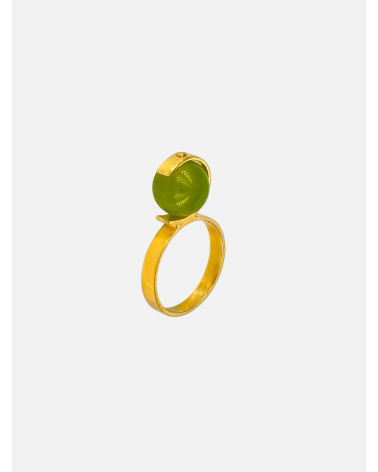 ANILLO ESFERA ÁGATA VERDE