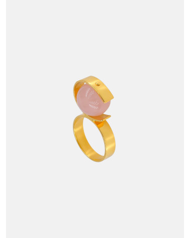 ANILLO ESFERA CUARZO ROSA