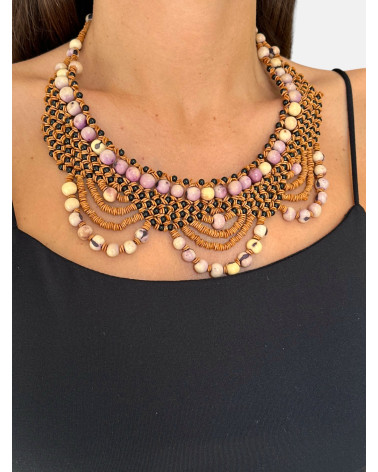 COLLAR SEMILLAS SATERÉ LILA MINI