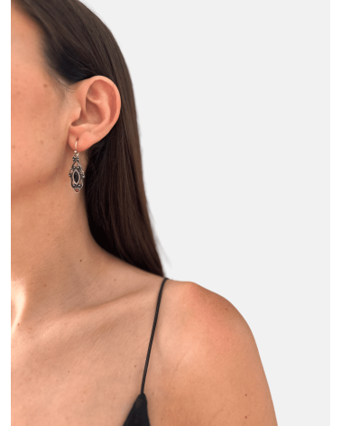 PENDIENTES AZABACHE Y CORAL OJIVAL