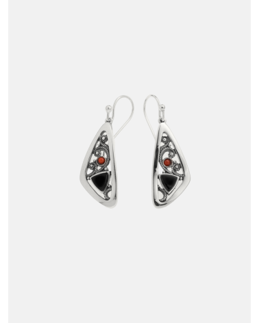 PENDIENTES AZABACHE Y CORAL GANCHO