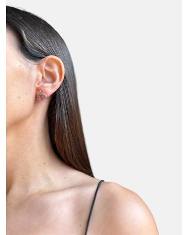 PENDIENTES BILOBA PEQUEÑOS PRESIÓN