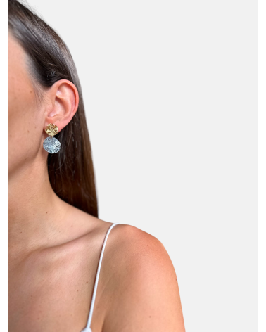 PENDIENTES EVOQUE DOBLE CHAPADOS