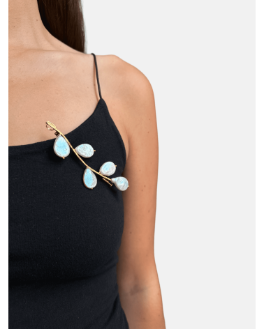 BROCHE RAMA PERLAS