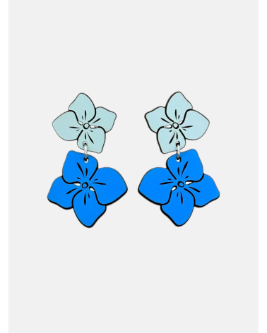 PENDIENTES HORTENSIA DOBLE PRESIÓN