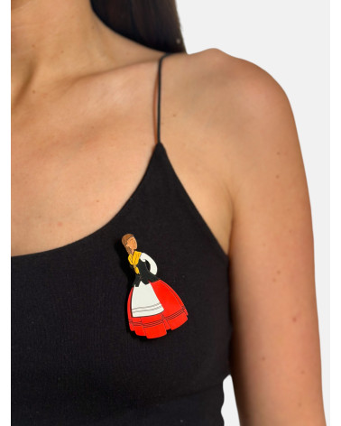 BROCHE GALLEGA MADERA