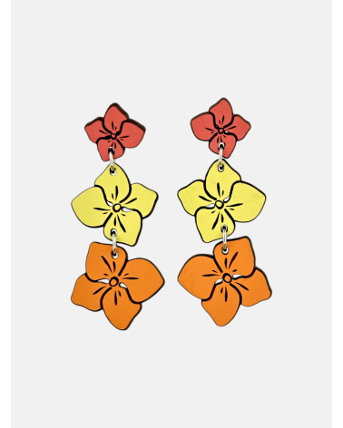 PENDIENTES HORTENSIA TRIPLE
