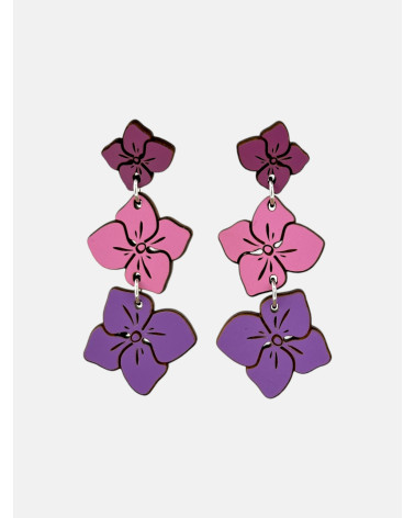 PENDIENTES HORTENSIA TRIPLE