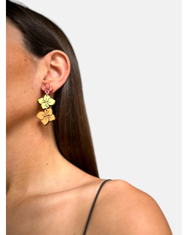 PENDIENTES HORTENSIA TRIPLE
