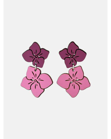 PENDIENTES HORTENSIA DOBLE PRESIÓN