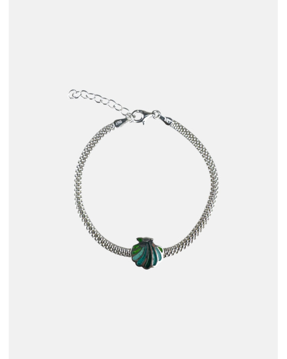 PULSERA CONCHA MALLA ESMALTE