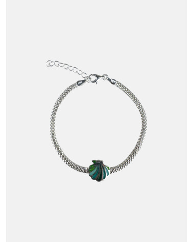 PULSERA CONCHA MALLA ESMALTE
