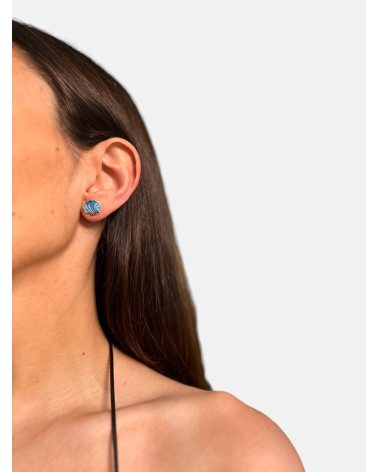 PENDIENTES CONCHA ESMALTE PRESIÓN