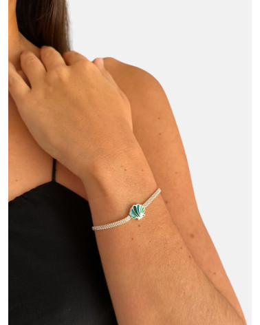 PULSERA CONCHA MALLA ESMALTE