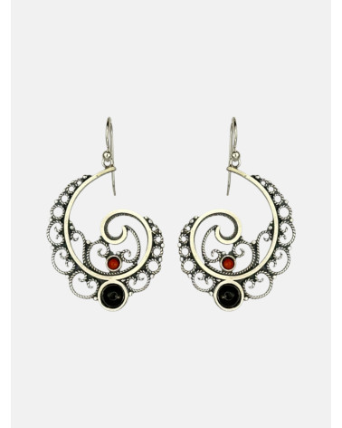 PENDIENTES AZABACHE ESPIRAL
