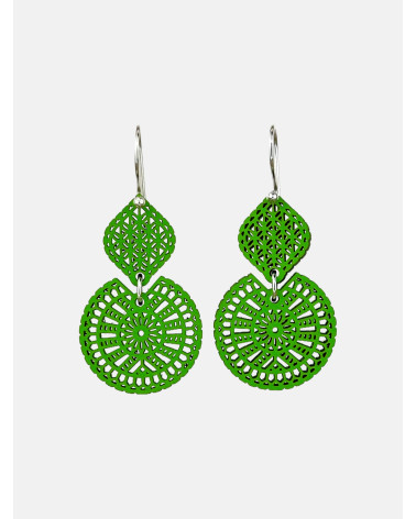 PENDIENTES GUIPUR REDONDOS GANCHO