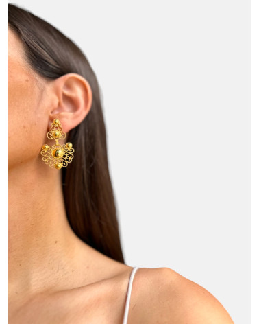 PENDIENTES ADEREZO DOBLE CHAPADOS