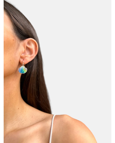 PENDIENTES CONCHA ESMALTE GANCHO GRANDE