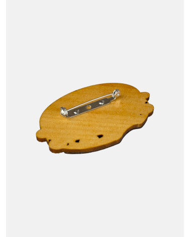 BROCHE PANDERETA PIEL