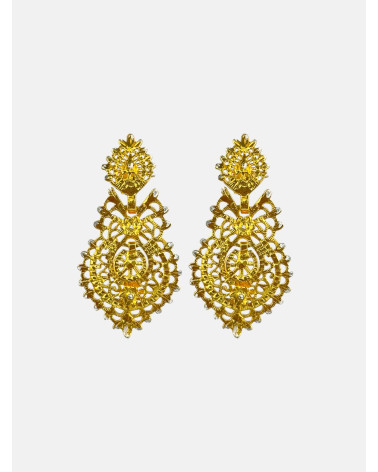 PENDIENTES BRINCOS DIAMANTADOS CHAPADOS PRESIÓN