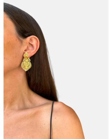 PENDIENTES BRINCOS DIAMANTADOS CHAPADOS PRESIÓN