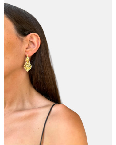 PENDIENTES BRINCOS DIAMANTADOS CHAPADOS