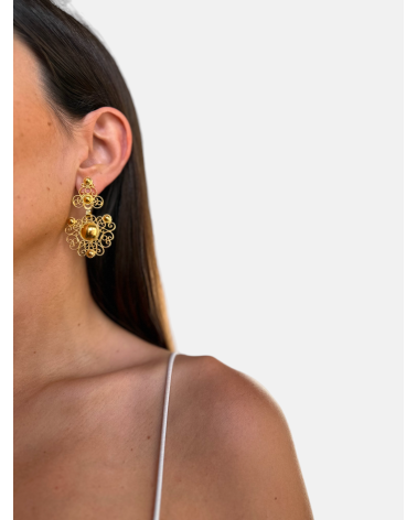 PENDIENTES ADEREZO DOBLE CHAPADOS