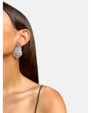 PENDIENTES BRINCOS DIAMANTADOS PRESIÓN