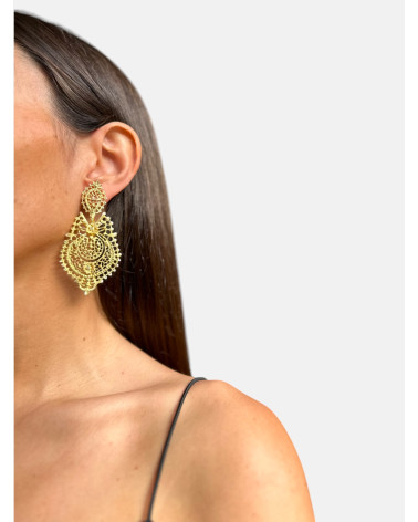 PENDIENTES BRINCOS DIAMANTADOS CHAPADOS PRESIÓN