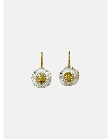 PENDIENTES BLANCO Y NEGRO PEQUEÑOS CHAPADO