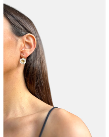 PENDIENTES BLANCO Y NEGRO PEQUEÑOS CHAPADO