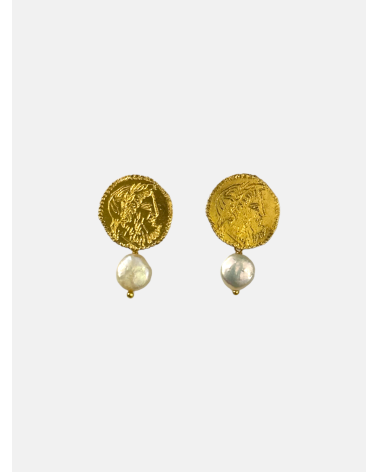 PENDIENTES MONEDA PERLA