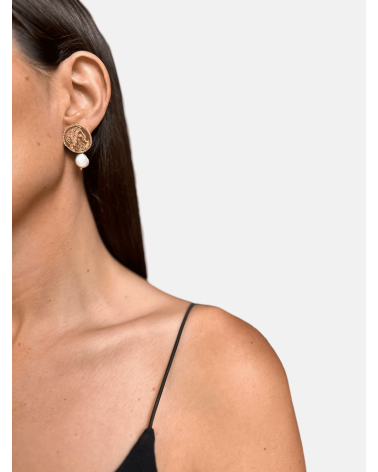 PENDIENTES MONEDA PERLA
