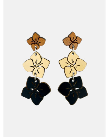 PENDIENTES HORTENSIA TRIPLE