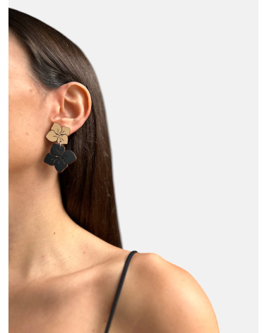 PENDIENTES HORTENSIA DOBLE PRESIÓN