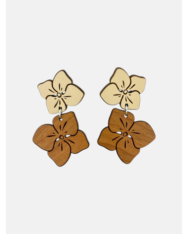 PENDIENTES HORTENSIA DOBLE PRESIÓN