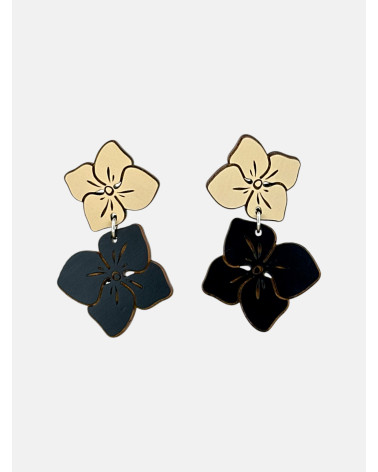 PENDIENTES HORTENSIA DOBLE PRESIÓN