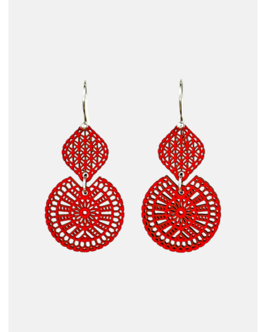 PENDIENTES GUIPUR REDONDOS GANCHO