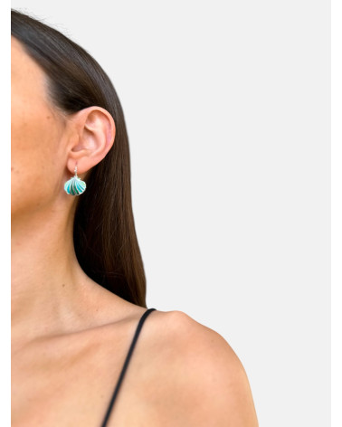 PENDIENTES CONCHA ESMALTE GANCHO GRANDE