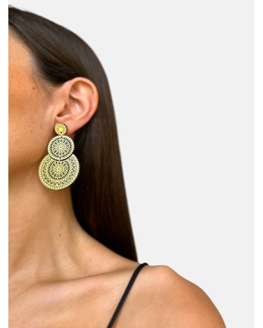 PENDIENTES GUIPUR REDONDOS TRIPLE