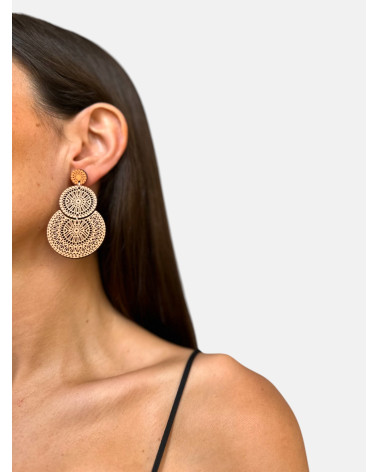 PENDIENTES GUIPUR REDONDOS TRIPLE