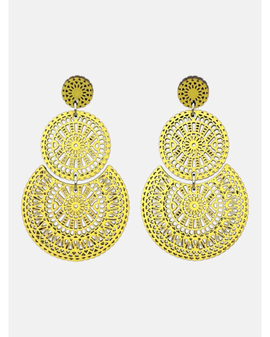 PENDIENTES GUIPUR REDONDOS TRIPLE