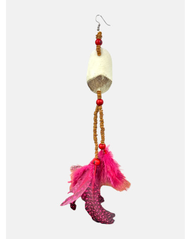 PENDIENTE PIRARUCÚ PLUMAS
